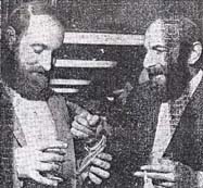 Terrible picture quality but this clipping is the only shot of Coops (left) and Sandy together that I have ever found
