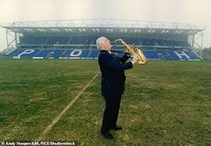 Pitch perfect: Peter plays some POSH saxophone.